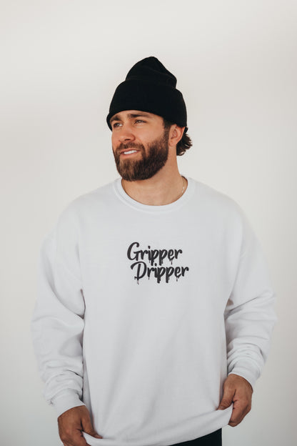 Gripper Dripper White Crewneck