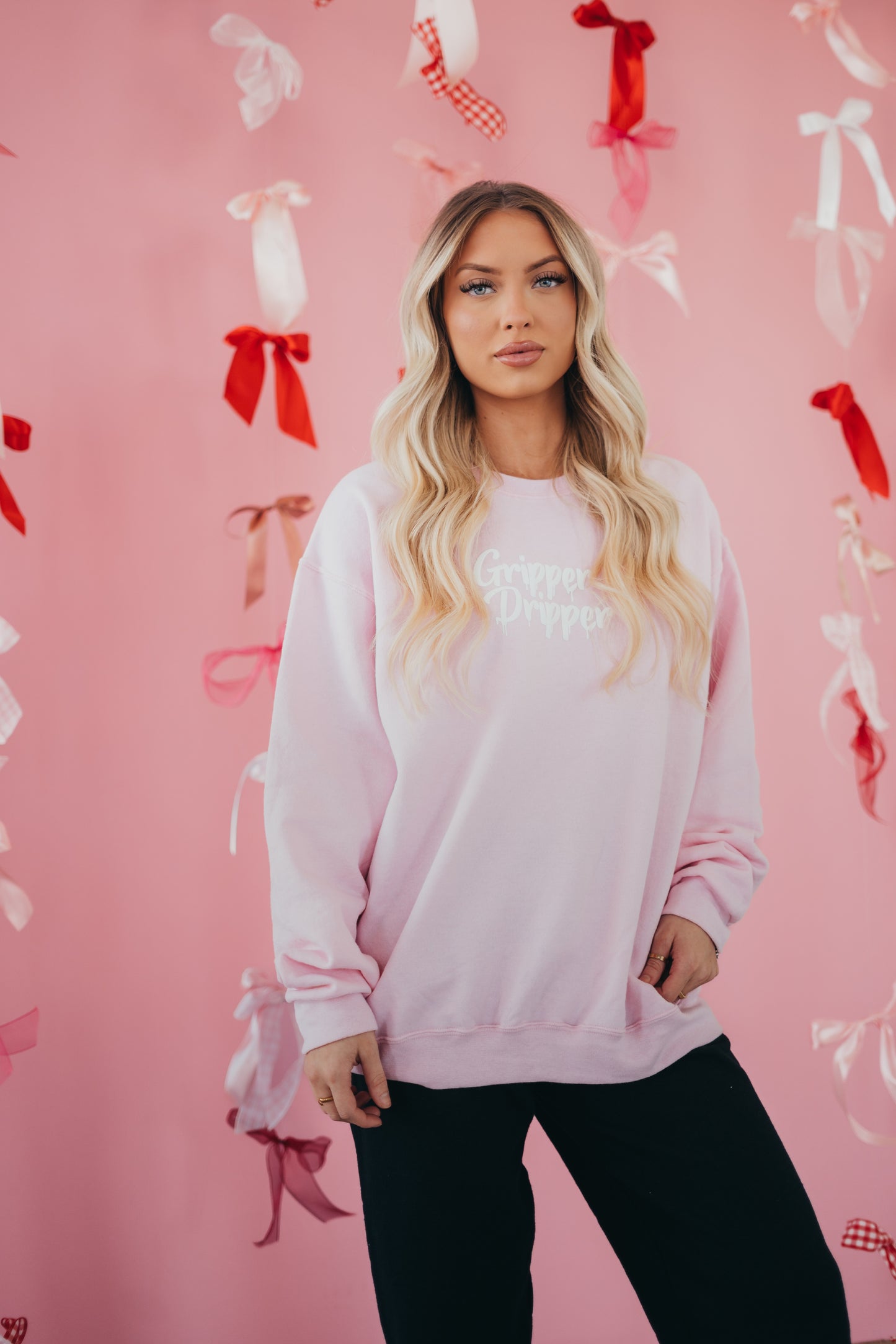 Gripper Dripper Pink Crewneck